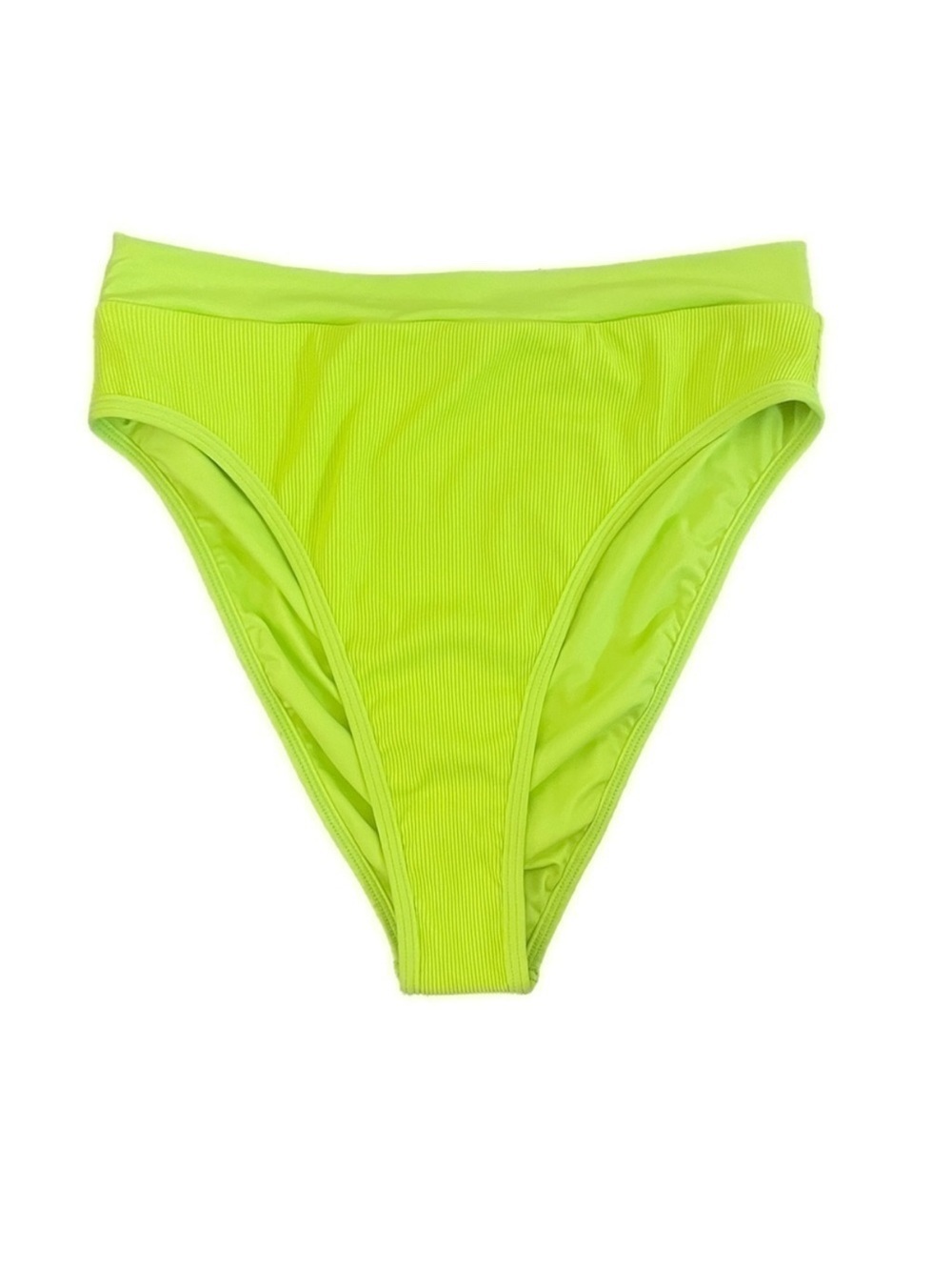 NWT L*SPACE Frenchi Bitsy Ribbed Bikini Bottom Acid Green